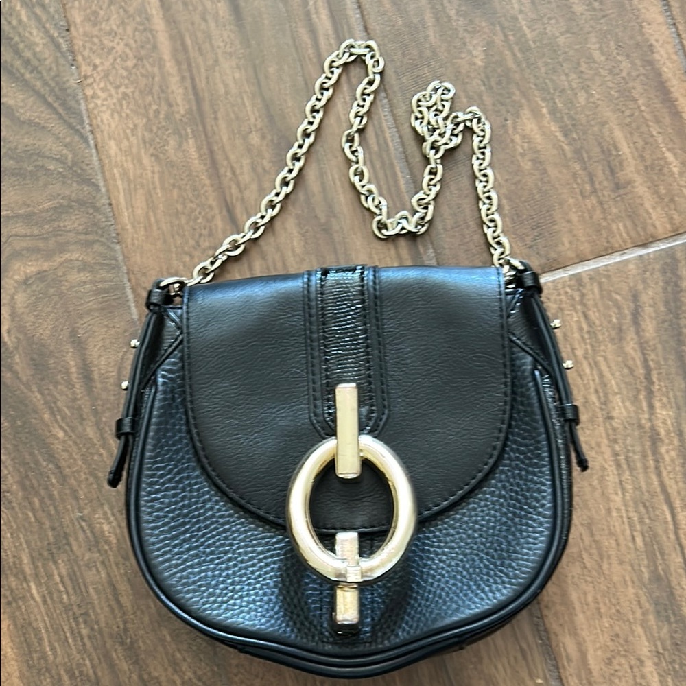 Elegant Black Leather Chain Bag